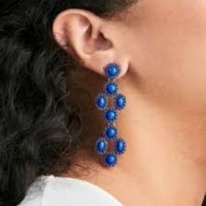 Stella and Dot Sardinia Blue Chandelier Earrings